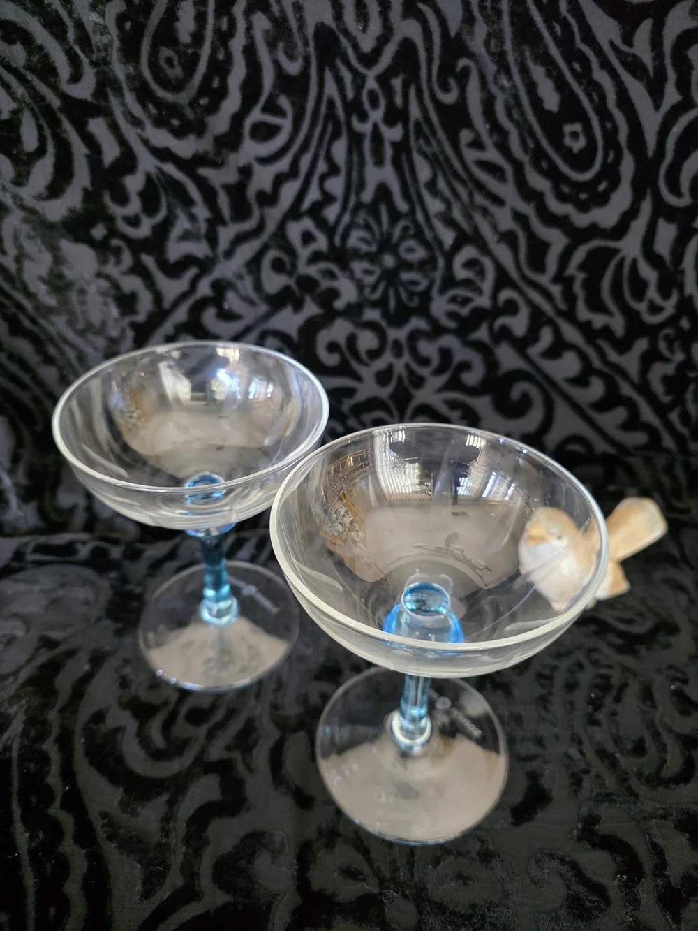 Bombay Sapphire Stem Coupe Glasses - Clear Bowls Gin/ Martini (Set of 2)